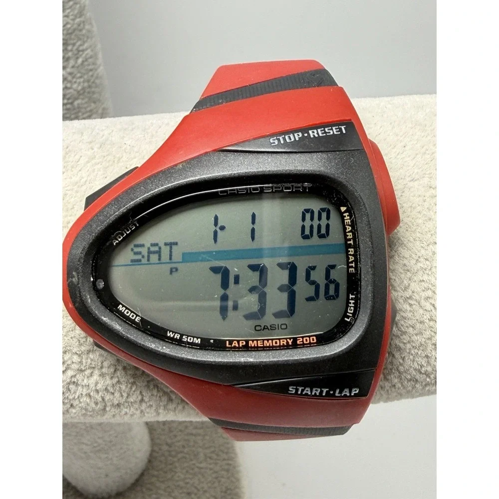 Casio CHR-100 Sport Phys New Battery Mens Watch Red Black 46MM 7.5